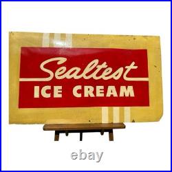 Vintage Huge Sealtest Ice Cream Advertising Sign on Board Vintage Huge Sealtest Ice Cream Advertising Sign on Board