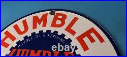 Vintage Humble Gasoline Sign Gas Motor Oil Pump Porcelain Sign Houston Texas