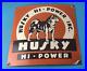 Vintage-Husky-Gasoline-Sign-Hi-Power-Gas-Motor-Oil-Pump-Porcelain-Sign-01-eov