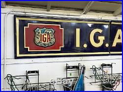 Vintage IGA Grocery Store Porcelain Sign antique advertising 16 foot