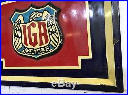 Vintage IGA Grocery Store Porcelain Sign antique advertising 16 foot