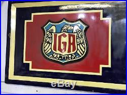 Vintage IGA Grocery Store Porcelain Sign antique advertising 16 foot