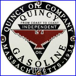 Vintage Independent Motor Oil Porcelain Sign General Motors Quincy Gas Station