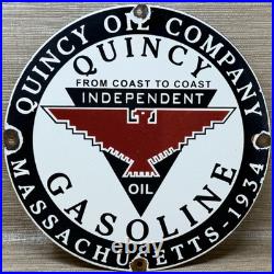 Vintage Independent Motor Oil Porcelain Sign General Motors Quincy Gas Station