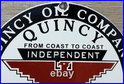 Vintage Independent Motor Oil Porcelain Sign General Motors Quincy Gas Station