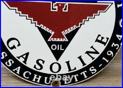 Vintage Independent Motor Oil Porcelain Sign General Motors Quincy Gas Station