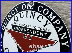Vintage Independent Motor Oil Porcelain Sign General Motors Quincy Gas Station