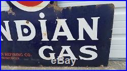 Vintage Indian Gas Porcelain Sign Havoline Texaco Early Sign No Reserve
