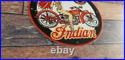 Vintage Indian Motorcycle Porcelain Service Station Gas American Bike Sign