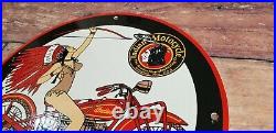 Vintage Indian Motorcycle Porcelain Service Station Gas American Bike Sign