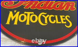 Vintage Indian Motorcycle Porcelain Sign Gas Chief Biker America Harley Davidson
