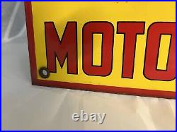 Vintage Indian Motorcycle Porcelain Sign Old Authorized Service Dealer