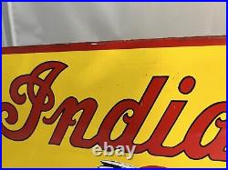 Vintage Indian Motorcycle Porcelain Sign Old Authorized Service Dealer