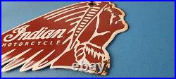 Vintage Indian Motorcycles Brand Porcelain Chief Head Display Gas Pump Sign
