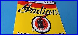 Vintage Indian Motorcycles Porcelain Gas Chief Service Station Quart Can Sign