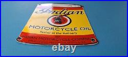 Vintage Indian Motorcycles Porcelain Gas Chief Service Station Quart Can Sign