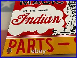 Vintage Indian Motorcycles Porcelain Sign Parts Service Dealership Harley
