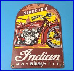 Vintage Indian Motorcycles Sign Gas Service Station Biker Porcelain Sign