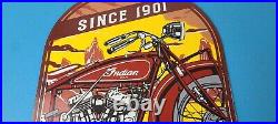 Vintage Indian Motorcycles Sign Gas Service Station Biker Porcelain Sign