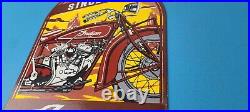 Vintage Indian Motorcycles Sign Gas Service Station Biker Porcelain Sign