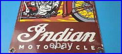 Vintage Indian Motorcycles Sign Gas Service Station Biker Porcelain Sign