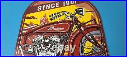 Vintage Indian Motorcycles Sign Gas Service Station Biker Porcelain Sign