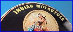 Vintage Indian Motorcycles Sign Porcelain Gas Pump Service Station Sign
