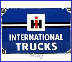 Vintage International Harvester Porcelain Dealership Sign Gas Sales Service Oil