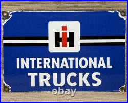Vintage International Harvester Porcelain Dealership Sign Gas Sales Service Oil
