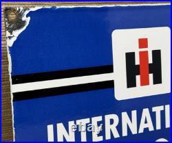 Vintage International Harvester Porcelain Dealership Sign Gas Sales Service Oil
