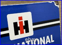 Vintage International Harvester Porcelain Dealership Sign Gas Sales Service Oil