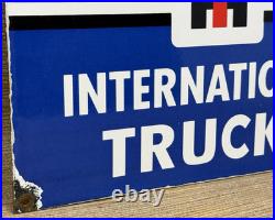 Vintage International Harvester Porcelain Dealership Sign Gas Sales Service Oil