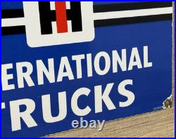 Vintage International Harvester Porcelain Dealership Sign Gas Sales Service Oil