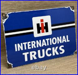 Vintage International Harvester Porcelain Dealership Sign Gas Sales Service Oil