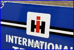 Vintage International Harvester Porcelain Dealership Sign Gas Sales Service Oil