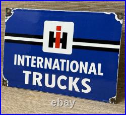 Vintage International Harvester Porcelain Dealership Sign Gas Sales Service Oil