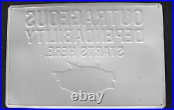 Vintage Interstate Batteries 24 x 36 Embossed Sign Set Advertising Sold Here