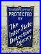 Vintage-Interstate-Detective-Agency-Porcelain-Sign-Police-Sheriff-Oil-Lube-Gas-01-ue