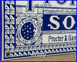 Vintage Ivory Soap Porcelain Sign Gas Station Grocery Store Hardware Motor Oil