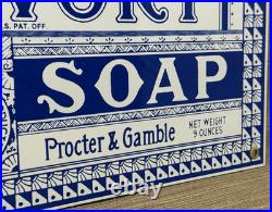 Vintage Ivory Soap Porcelain Sign Gas Station Grocery Store Hardware Motor Oil