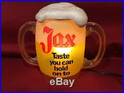 Vintage JAX BEER MUG New Orleans Texas 3D LIGHT UP Advertising Display Sign WORK