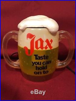Vintage JAX BEER MUG New Orleans Texas 3D LIGHT UP Advertising Display Sign WORK