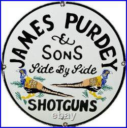 Vintage James Purdey & Sons Sign Dealership Shot Gun Bird Hunting Winchester