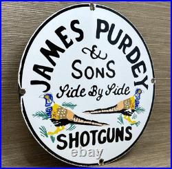 Vintage James Purdey & Sons Sign Dealership Shot Gun Bird Hunting Winchester