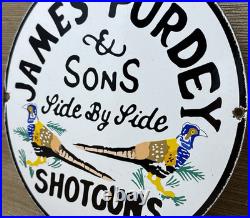 Vintage James Purdey & Sons Sign Dealership Shot Gun Bird Hunting Winchester