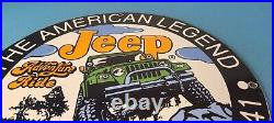 Vintage Jeep Porcelain Service Gas Pump Plate Adventure Dealership Sales Sign