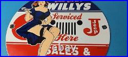 Vintage Jeep Vehicles Porcelain Sign Gas Pump Sales Service Sign