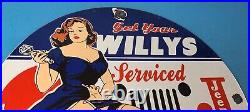 Vintage Jeep Vehicles Porcelain Sign Gas Pump Sales Service Sign