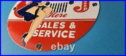 Vintage Jeep Vehicles Porcelain Sign Gas Pump Sales Service Sign