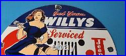 Vintage Jeep Vehicles Porcelain Sign Gas Pump Sales Service Sign